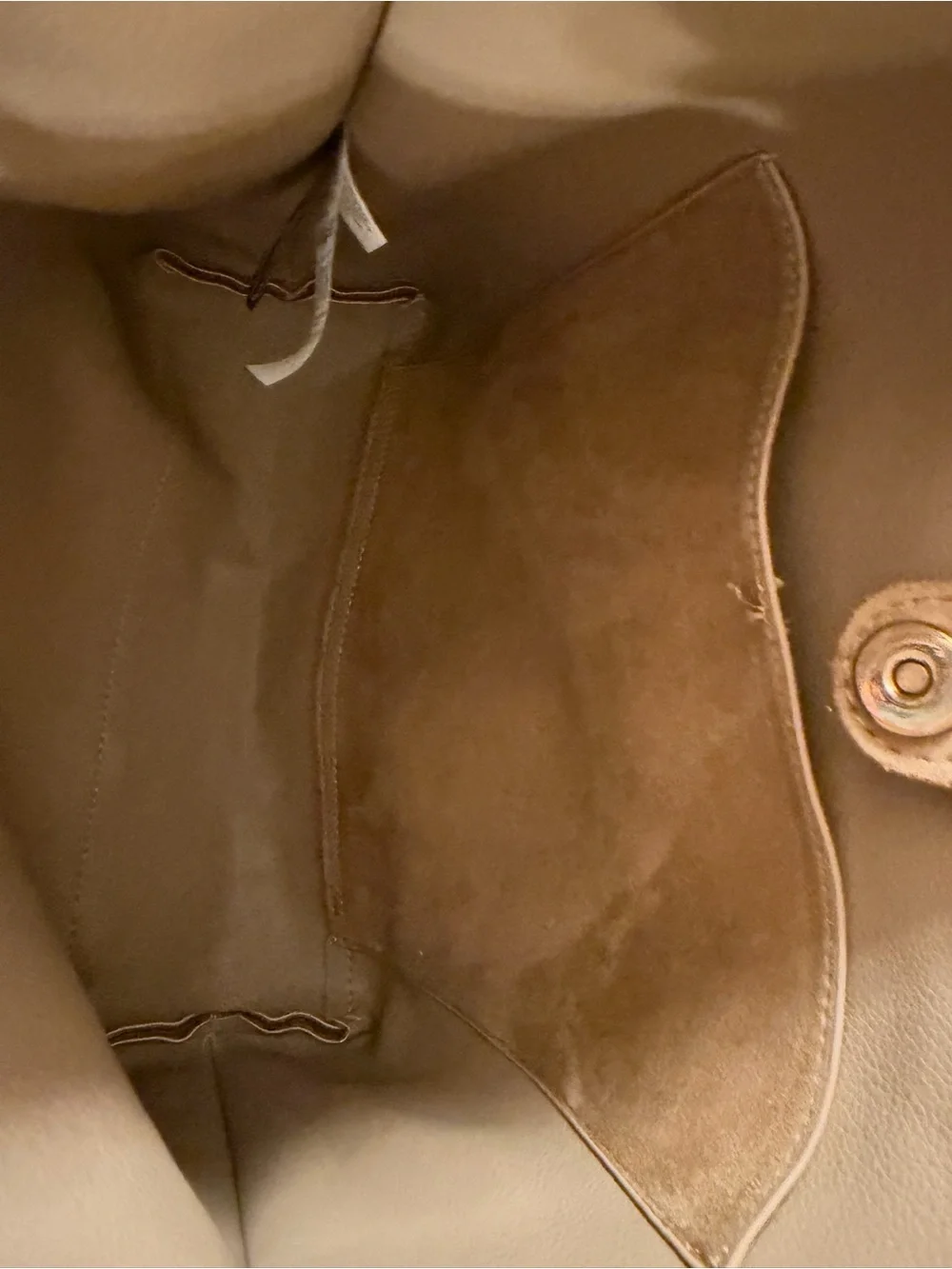 Banana Republic Tan Faux Suede Ring-Handle Tote Bag
